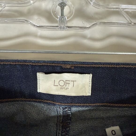 LOFT Curvy Skinny Jeans Women's 0 Dark Wash Blue Denim Low Rise Cotton Blend - Picture 4 of 9